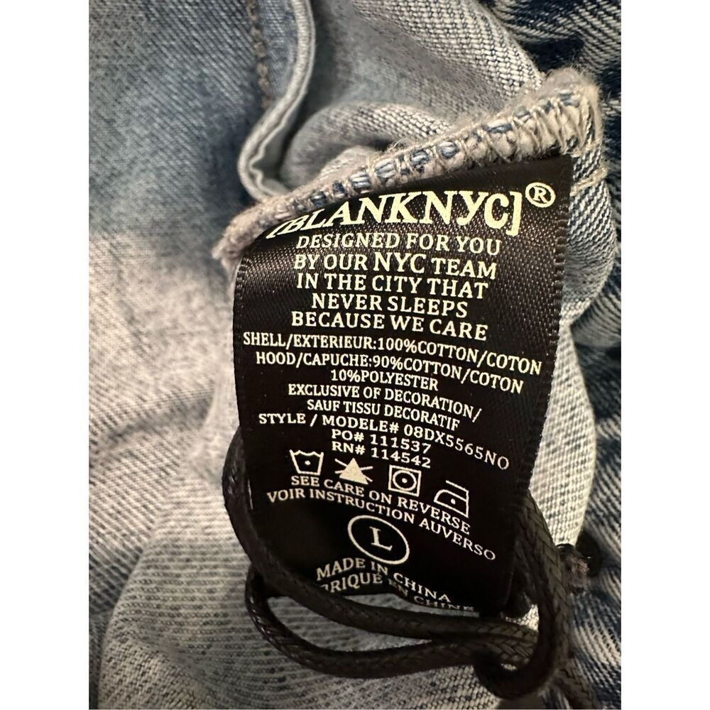 Blank NYC Denim Jacket with Removable Hood Size L - Picture 6 of 6